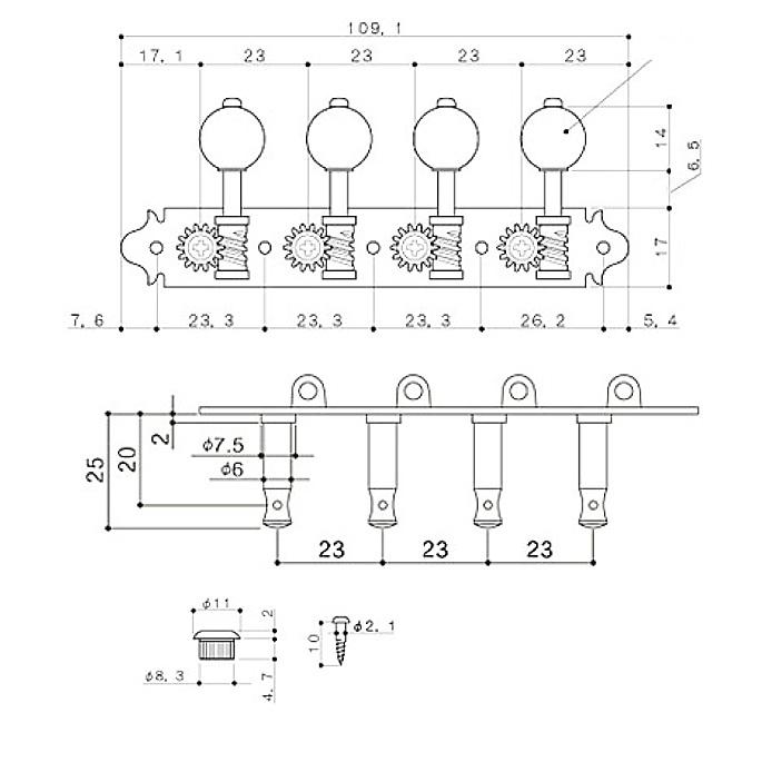 GOTOH ゴトー マンドリン ペグ MA40 MW G(ゴールド) Aタイプ用