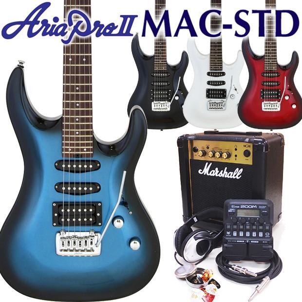 エレキギター　Aria Pro II Marchall MG10 初心者セット Aria Proll AriaProII MAC-STD （MBS/Metallic Blue Shade） ＋