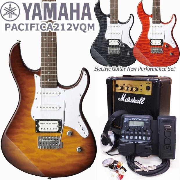 YAMAHA - ヤマハ 電気ギターギター PACIFICA212VQM Marshallアンプリファイアー ZOOM G1XFour付き添い人 未経験者 取扱説明書 18点仕かける