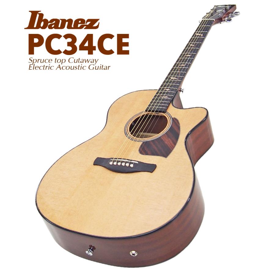 【未使用品】Ibanez アイバニーズ PC34CE NT ケース付き Ibanez（アイバニーズ） PC34CE NT エレアコ アコースティックギター