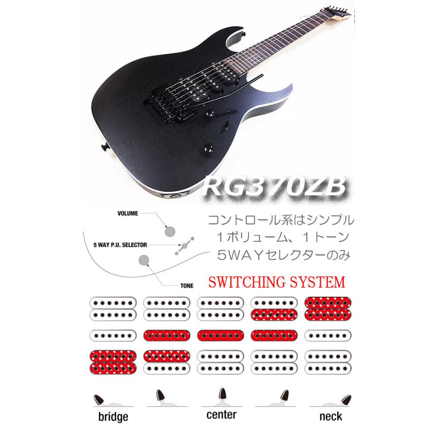 Ibanez（アイバニーズ） RG370ZB WK エレキギター 初心者セット18点