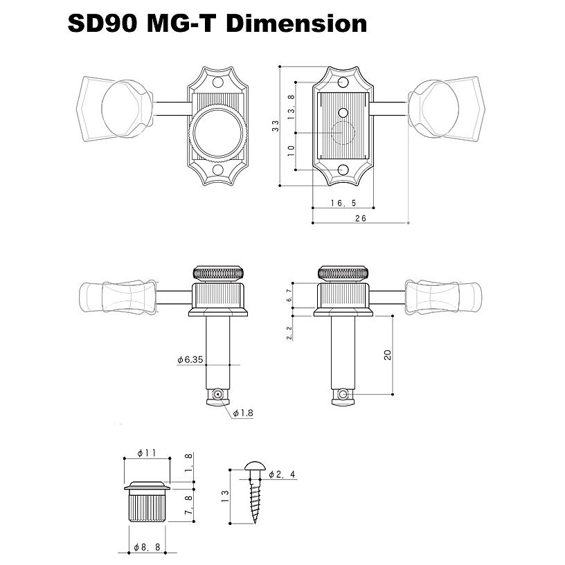 GOTOH SD90MG-T SL N L3R3 ゴトー ギター ペグ マグナムロック