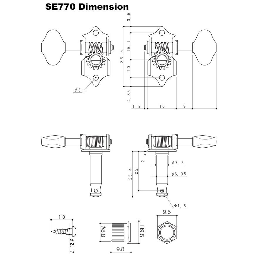 ゴトー ギター ペグ GOTOH SE770 06M G(ゴールド) 両側タイプ 6個