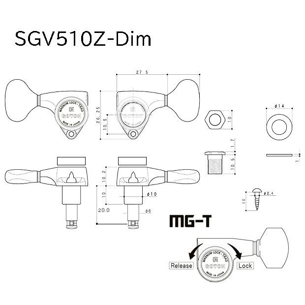 ゴトー ギター ペグ GOTOH SGV510Z MG-T マグナムロック