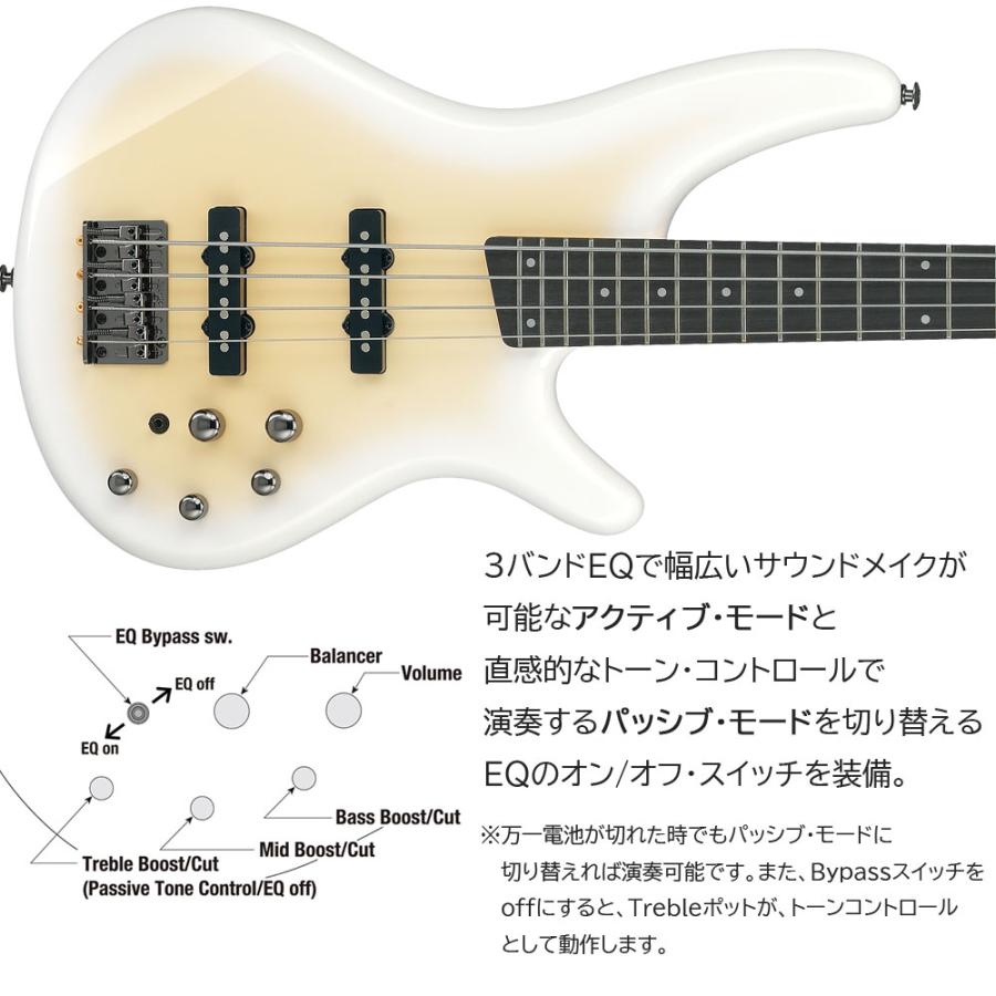 Ibanez SR280E CNW アイバニーズ 4弦 ベース エレキベース 初心者 入門 イエローホワイト Canary Yellow White Burst_3