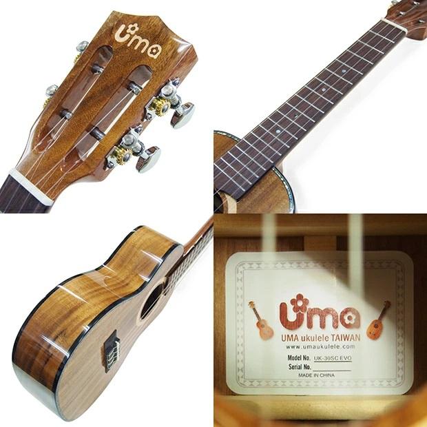 Uma Ukulele ウーマ ウクレレ UK-30SC EVO コンサート チューナー付属