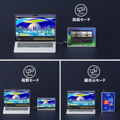 VisionOwl モバイルモニター 10.5インチ 超軽量249g 高輝度450nits