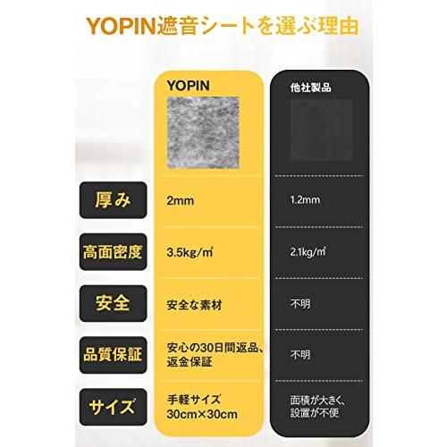 YOPIN 遮音シート 厚さ2mm 面密度 約3.5kg/m2 手軽サイズ 軽量 軟質