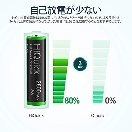HiQuick 充電池 単3 4本 ランタン用単三電池 充電式ニッケル水素電池 電池 単3 大容量2800mAh 約1200回使用可能 充電池単｜ebisstore333｜02