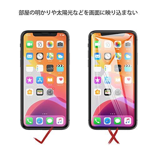 アンチグレア NIMASO ガラスフィルム iPhone 11/XR 用 強化 全面保護 