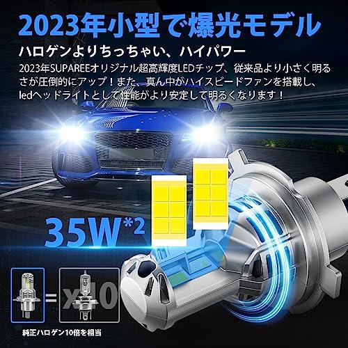 SUPAREE H4 LED ヘッドライト 車検対応 爆光 hi/lo切替 ハロゲンサイズ 