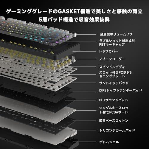 AOC GK330 ゲーミングキーボード ワイヤレス 3WAY接続(BT5.0/2.4G/有線