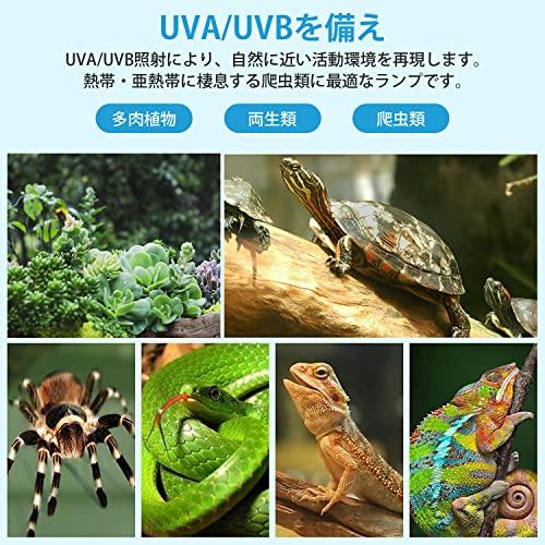 亀ライト 両生類用ライト 爬虫類 ライト UVA+UVB 無段階調光 タイマー