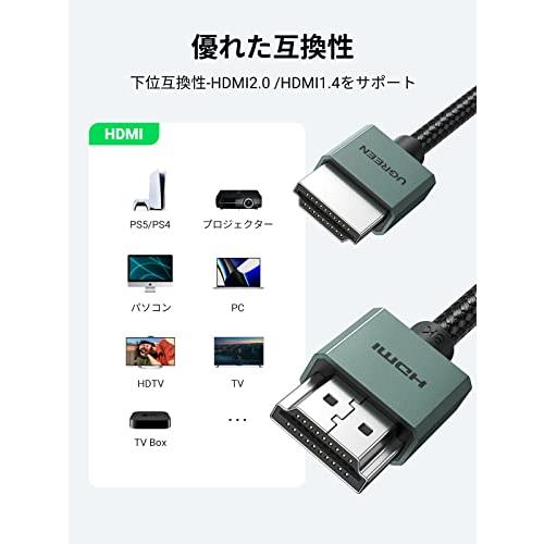 UGREEN hdmi ケーブル 8K 極細 2.1 スリム 2m 超高速 48Gbps 8K@60Hz