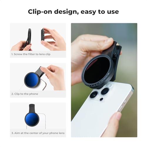 K&F Concept スマホレンズ NDフィルター+アダプターリング キット for