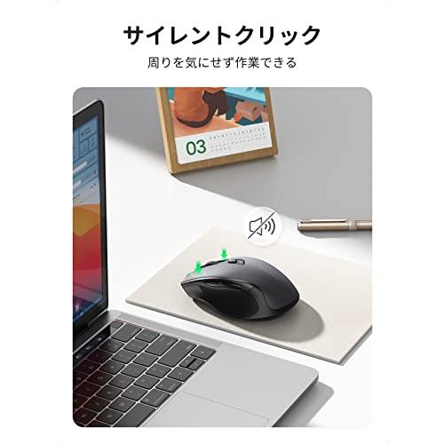 UGREEN ワイヤレスマウス Bluetooth2.4GHz 静音マウス 無線 6ボタン