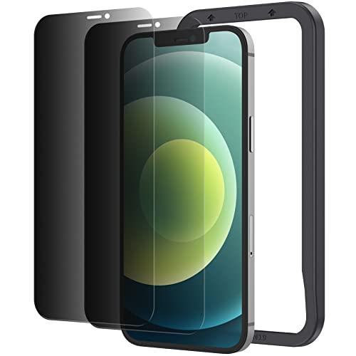 NIMASO 覗き見防止 iPhone12 / iPhone 12 Pro 用 ガラスフィルム 強化