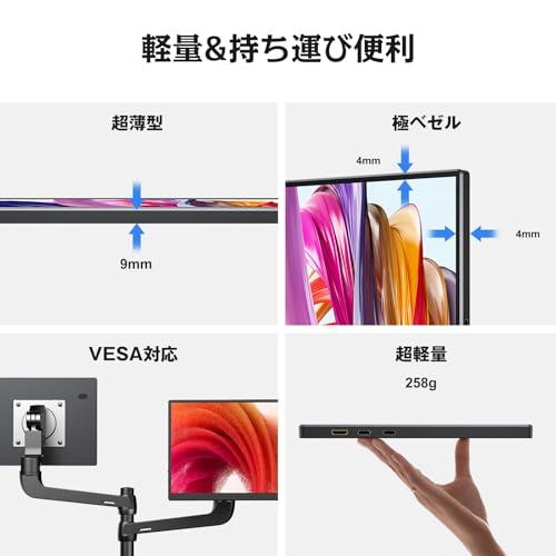 KEEPTIME モバイルモニター 10.5インチ FHD1280P モバイルディスプレイ