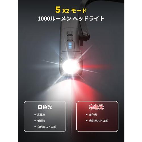 Smiling Shark 充電式 LED ヘッドライト 耳装着式ヘッドランプ