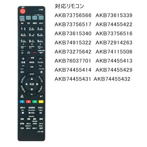 PerFascin 代用リモコン Fits for LG 液晶テレビ AKB73756566
