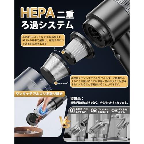 ハンディクリーナー コードレス 強力吸引力【吹き飛ぶ/吸い込む/空気