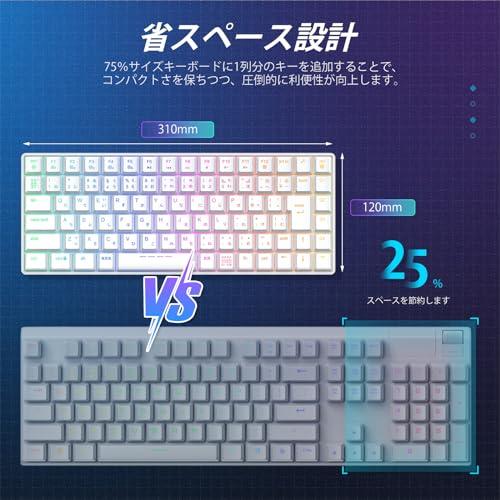 iClever ゲーミングキーボード テンキーレス 赤軸 メカニカル