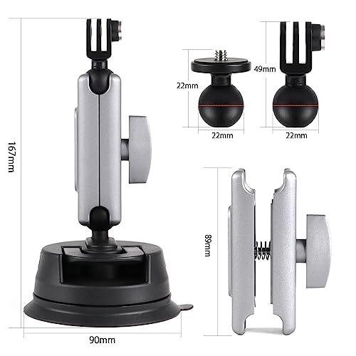 HSU 吸盤マウント 車載吸盤式カメラマウント 超強吸着力 360回転 直径90mmの大吸盤 アクションカメラ 車載マウント GoPro Her｜ebisstore333｜04