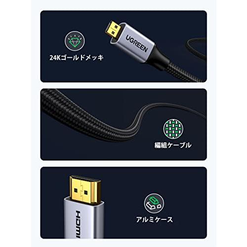 UGREEN マイクロhdmiケーブル hdmi Micro 変換 双方向伝送 高耐久性 4K