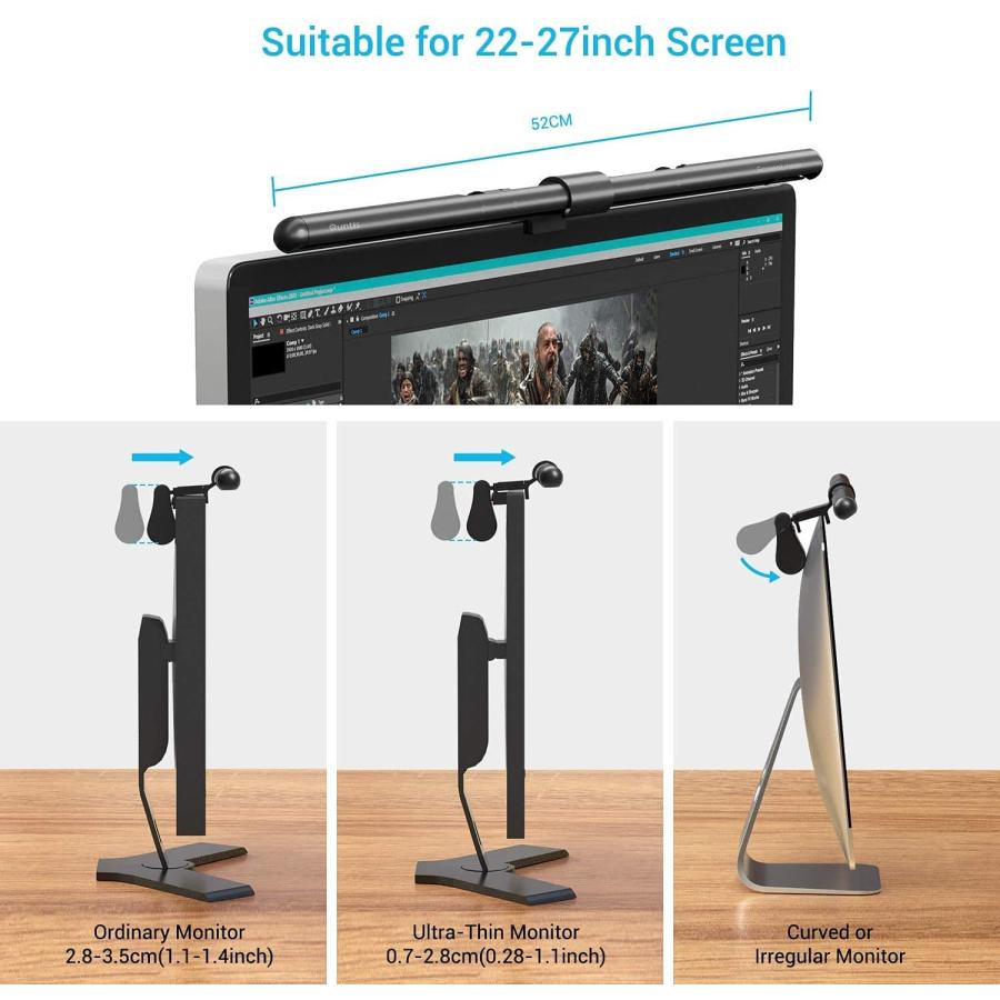 Quntis デスクライト USBライト モニターライト 52cm バーライト 掛け
