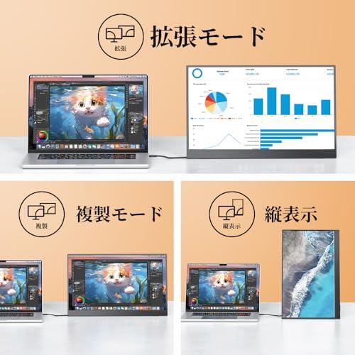VisionOwl モバイルモニター 15.6インチ 自立型 収納ケース付き 指紋