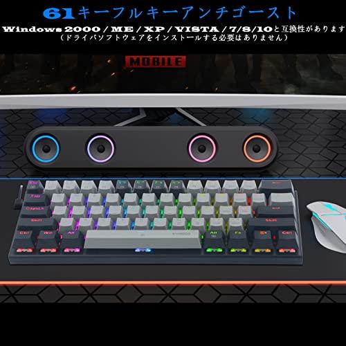 e元素ゲーミングキーボード 赤軸を採用 テンキーレスUS英語配列