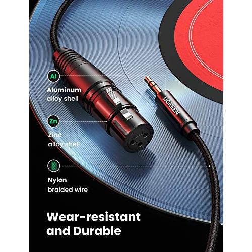 UGREEN xlr 3.5mm 変換 ケーブル マイクケーブル 3.5mmオスからXLRメス