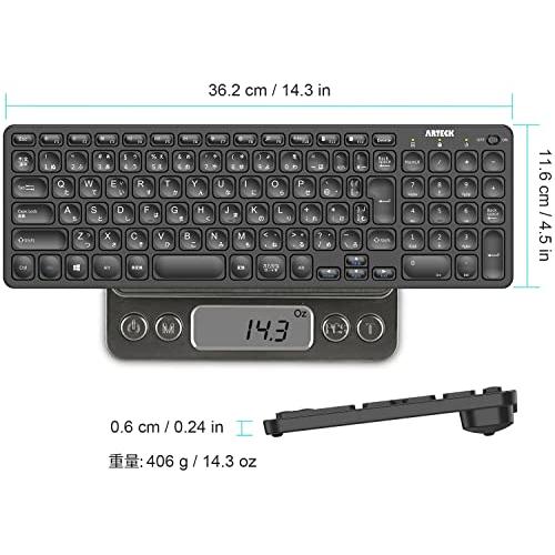 Arteck 2.4Gワイヤレス キーボード 無線 軽量 フルサイズ Arteck 2.4Gワイヤレス キーボード 無線 軽量 フルサイズ