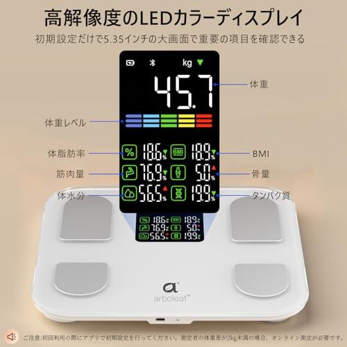 arboleaf 体重計 スマホ連動 体脂肪計・体組成計 Bluetooth対応 ヘルス