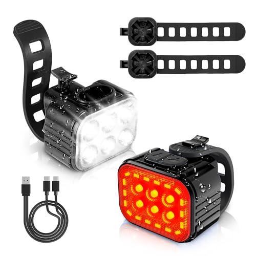WORKPRO 自転車ライトセット 前後セット 生活防水 テールライト led