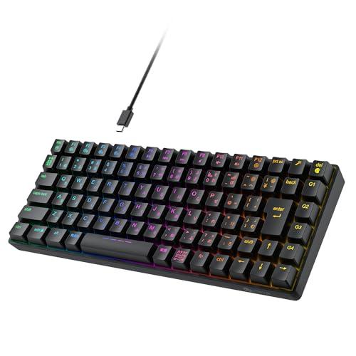 iClever ゲーミングキーボード テンキーレス 赤軸 メカニカル