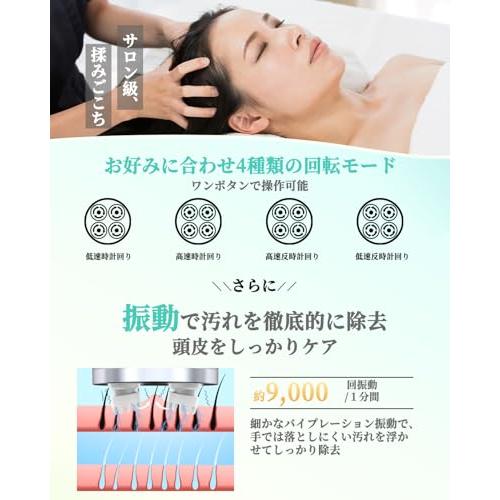 頭皮ケア 電動頭皮ブラシ ヘッドスパ 乾湿両用 3D振動 頭皮ブラシ 回転