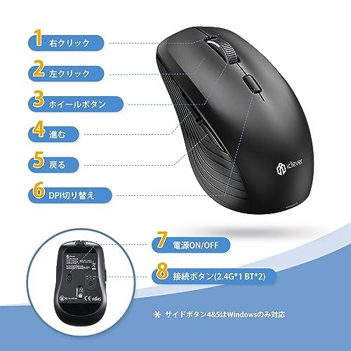 iClever ワイヤレスマウス bluetooth 2.4GHz マウス 無線 静音 Type-C