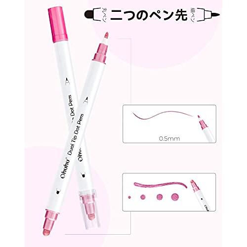 Ohuhu カラーペン Ohuhu マーカーペン 40色 セット アクリルペン 細い先端 水性