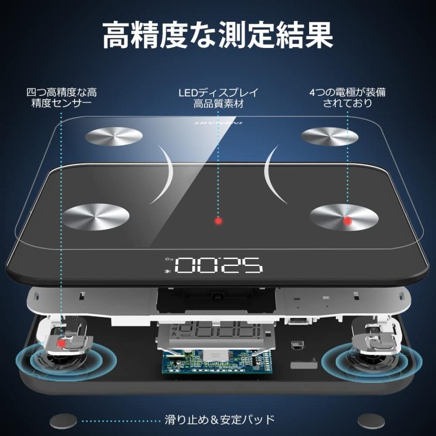体重計INSMART 体脂肪計・体組成計 16項目測定可能 体重計 スマホ連動