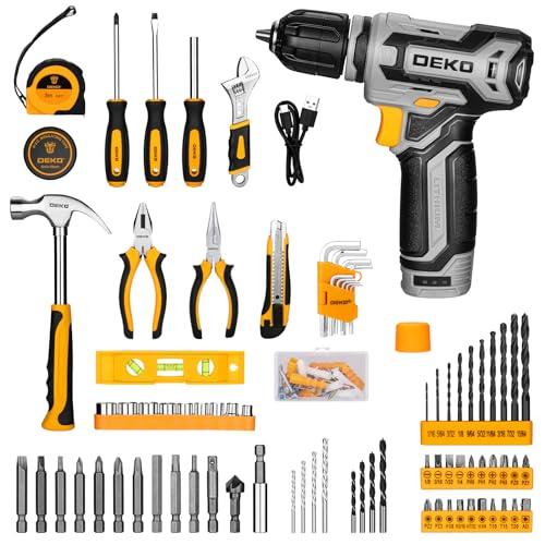 12V電動ドリル付き 133点本組 工具セット ホームツールセット 家庭用