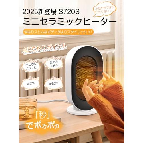 LAOGOT セラミックヒーター 小型 400W/600W 足元ヒーター 速暖 電気