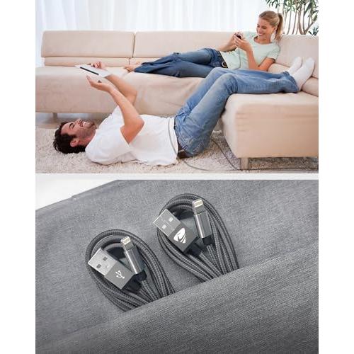 iPhone 8 Plus 本体・充電器・Lightningケーブル付き iPhone 充電器 ケーブル Aioneus 2本セット 充電コード 1.8m