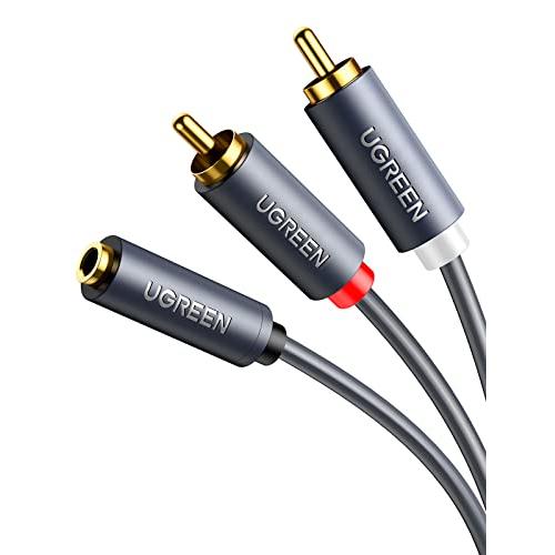 UGREEN RCA 3.5mm 変換ケーブル 3.5mmステレオミニプラグ(メス) - 2RCA
