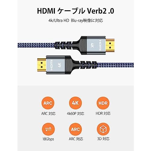 Snowkids hdmi ケーブル 2m 4k 60hz HDMI2.0規格 cable TV など適用