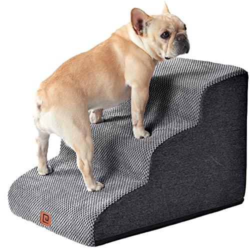 EHEYCIGA 犬階段 3段 グレー ペットステップ ドッグステップ ペット