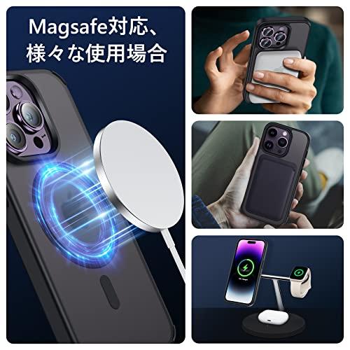 NIMASO ケース MagSafe対応 iPhone14Pro 用 半透明 カバー 米軍MIL規格