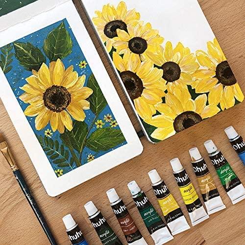 Ohuhu 30点セット アクリル絵の具 24色 6本筆 12ml : えびす Ohuhu 30点セット アクリル絵の具 24色 6本筆 12ml : えびす
