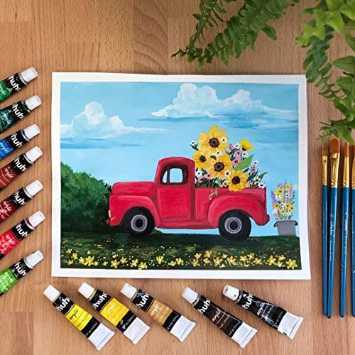 Ohuhu 30点セット アクリル絵の具 24色 6本筆 12ml : えびす Ohuhu 30点セット アクリル絵の具 24色 6本筆 12ml : えびす