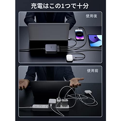 UGREEN Nexode PD 充電器 100W 4ポート 卓上 USB-C×3 USB-A×1 GaNIII